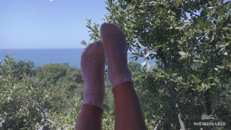 Mistress Legs: Enticing Mistress Legs in white socks greets the morning