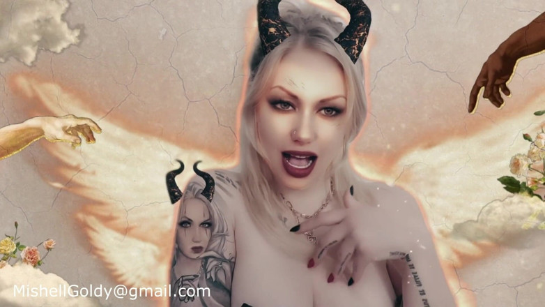 Goddess Misha Goldy: Blankziehen-fantasie, es geht mit dem teufel! Interaktiver clip!
