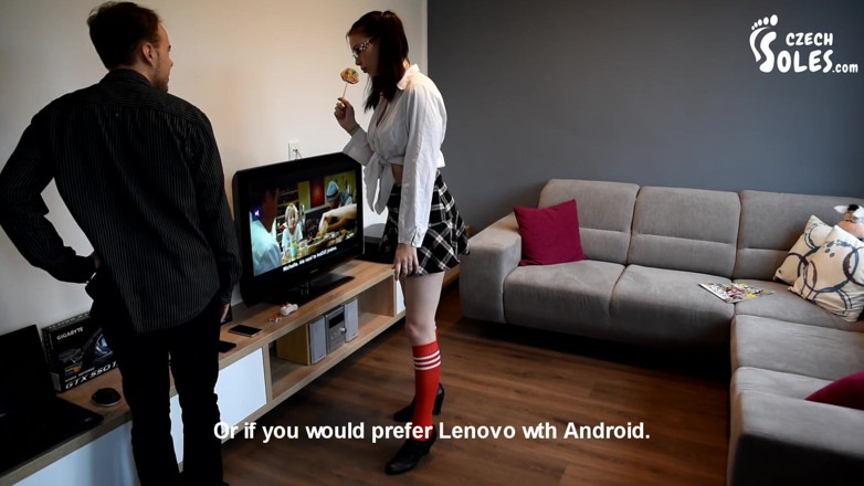 Czech Soles - foot fetish content: Electro salesman owned by her feet