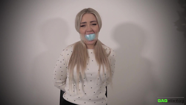 Gag Attack: Aubrey - clear tape gags