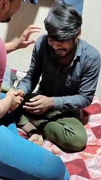 Indian Desi Village młodszy student i młody masterji