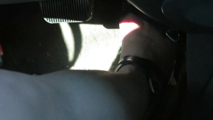 BBW nurse Vicki adventures with friends: Revving Close up of my sandaled feet while I push...