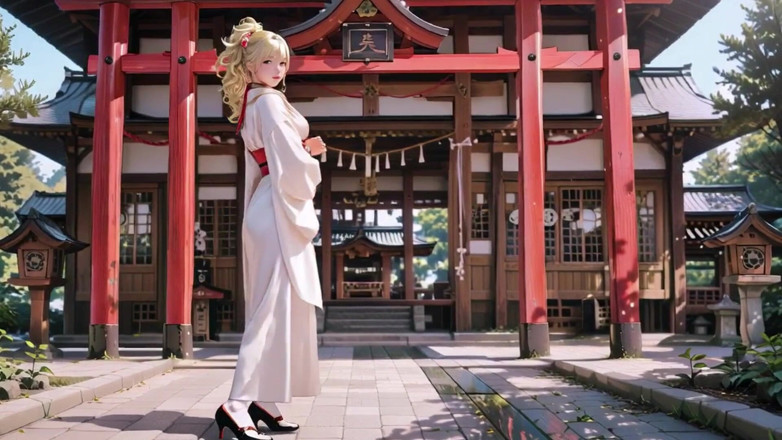 Seraphina Vale: ความลับศาลเจ้าสาวกิโมโนผมบลอนด์! คุกเข่าใต้ประตู Torii ในชุดกิโมโนดัดแปลงสีเบจ
