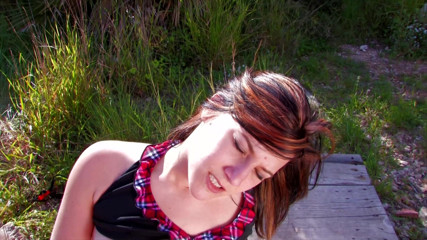 Hot Girlz: Gorgeous teen girl loves face fuck and anal outdoor