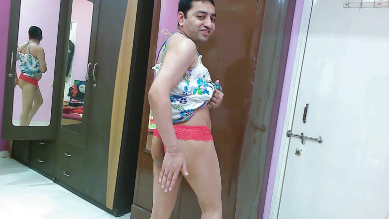 Cute & Nude Crossdresser: Sweet sissy crossdresser femboy Sweet Lollipop in a beach dress...