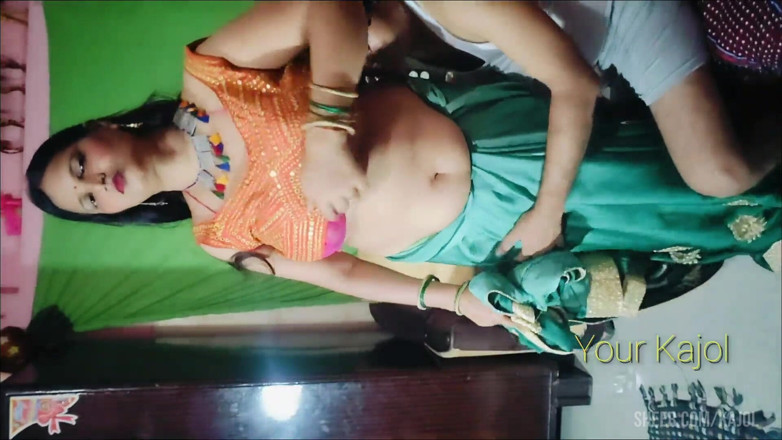 Lustykajolbhabhi: Bhabhi's fucking in green saree in the month of Saavan