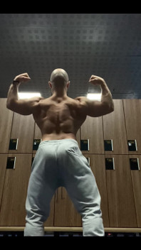 Sweaty Flexing After Training