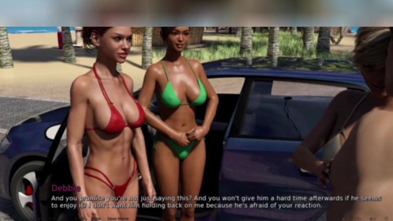 3DXXXTEEN2 Cartoon: Trzy gorące dziewczyny w jednym samochodzie. Seks z kreskówkami 3D porno