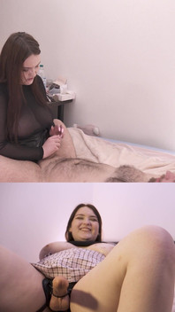 Sh MILF Pegs Guy with Strapon Fuck His Ass and He Eats His Own Cum