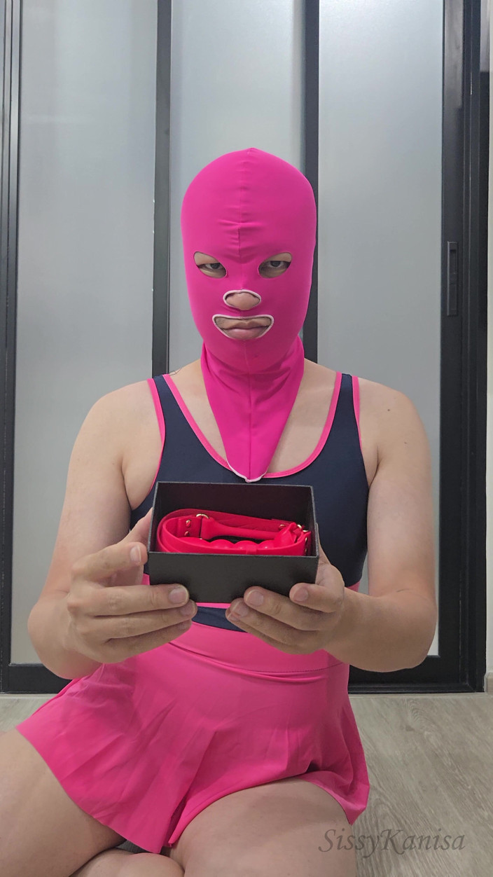 SissyKanisa: Sissy Kanisa Unbox Her New Toy. Rose Mouth Plug Dildo