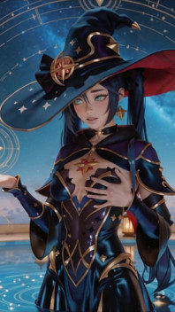 Genshin Impact Mona Animasi Blowjob Kaki Dubur