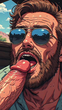 Kerle lutschen in der Kunst der Aviators