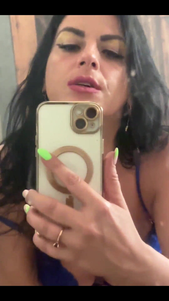 MilfyCalla: Blue Lace Mirror Tease with My Squirt-stained Mirror