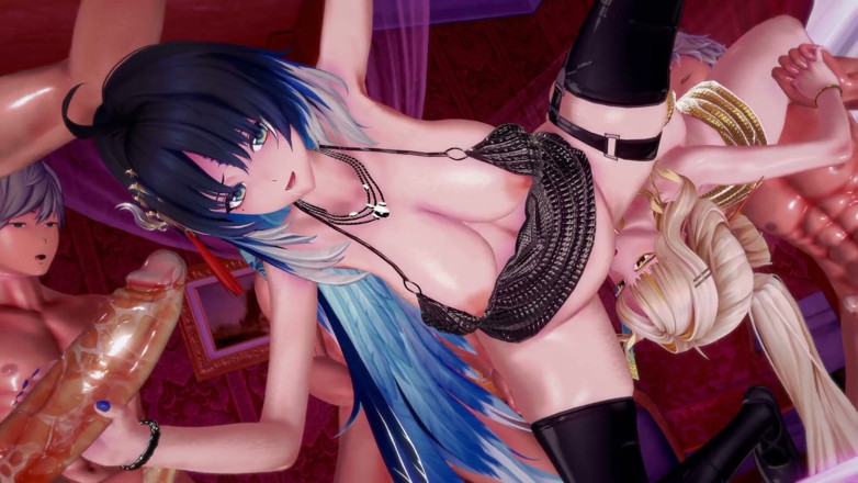 NSFWOtaku: Wuthering Waves - Yangyang and Suisui Gangbang - 3D Hentai Animations