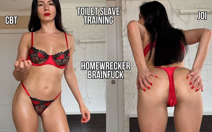 Princess Monica: Homewrecker brainfuck - esclave des toilettes, coaching masturbatoire et cbt