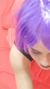 Cosplay garganta profunda, bunda fodida e buceta, engolir porra