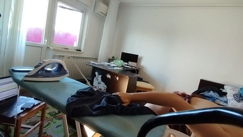 Amateur_MS: Sexy Brunette with Hairy Pussy, Doing Housework Naked.