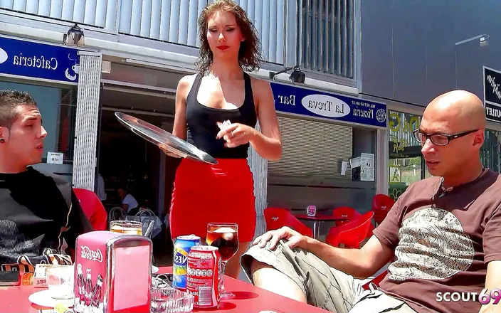 Full porn collection: Guys pick up skinny teen waitress Cristal and banged at...