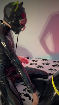Two Latex Puppies: Shiny Suits, Intimate Touch & Passionate Switch Play