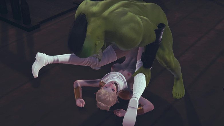 Waifu club 3D: Orc cock is too big for this pussy