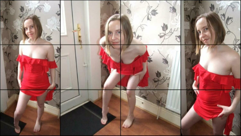 Littlevixen: Diaporama de Me Haley posant en robe rouge