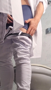 Slutty Nurse Catches Doctor on Duty and Performs Very Intimate Exam in Hospital Bathroom