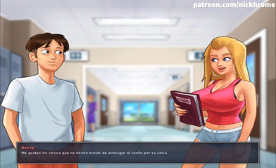 Cartoon Universal: Summertime saga parte 165 - bloccata con una bionda nello spogliatoio del...