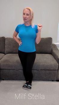 Blue Compression Shirt with Black Yoga Pants