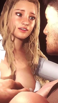 Blonďatá hospoda servírka osevuje ptáka | 3D porno