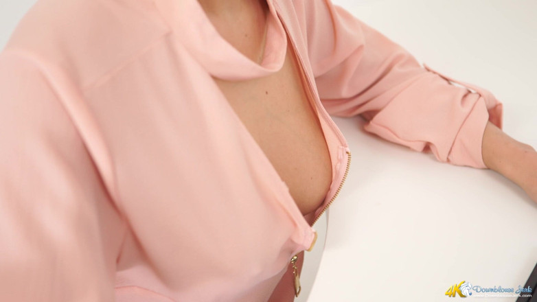 DownblouseJerk: Louise - Office Downblouse - JOI