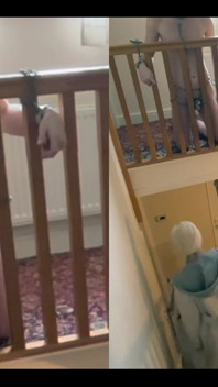 Left My Chastity Sub Chained Naked to the Bannister Upstairs on His Knees While I Went Out for a Coffee with the Girls.