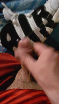 Young Football Player Jerks off and Cums on Sneakers