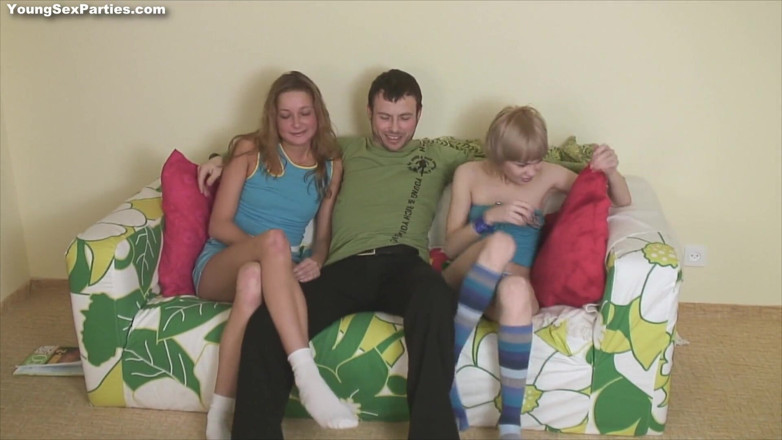 Young Sex Parties: One firm cock for two teens