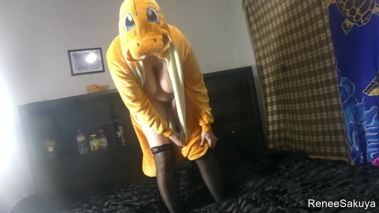 Renee Sakuya: Renee Sakuya in a Charizard Suit Dancing, Silent Film