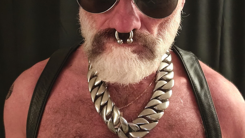 MusclesCigarsFFPig: Tit Pig Smoking His Pipe While Playing with Tits and...