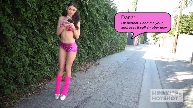 Hookup Hotshot: Skinny brunette babe Dana Wolf gets her throat and clit...