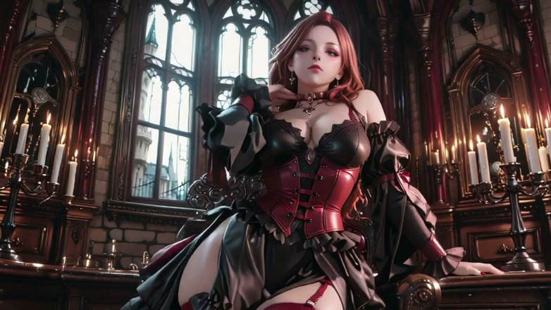 Seraphina Vale: Gothic roodharige koningin! Een uitbundige kroning in de zaal bij...