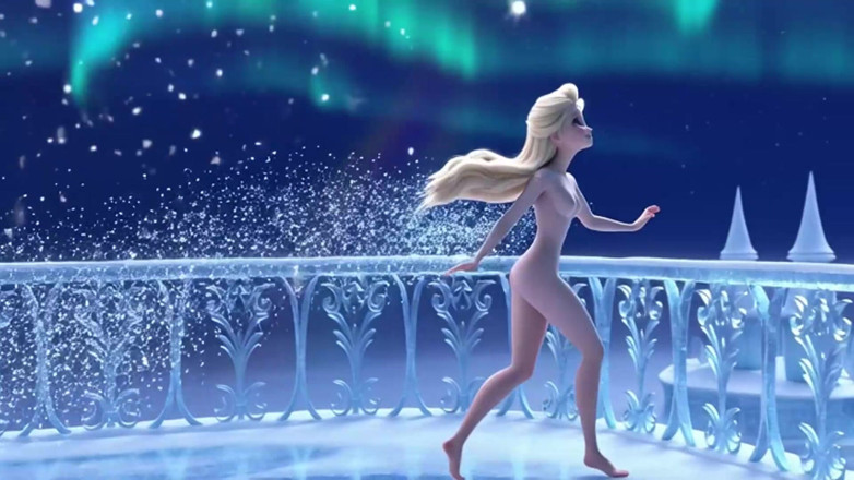 My night collection: La superbe Elsa à poil pose sensuellement avec élégance dans son palais...