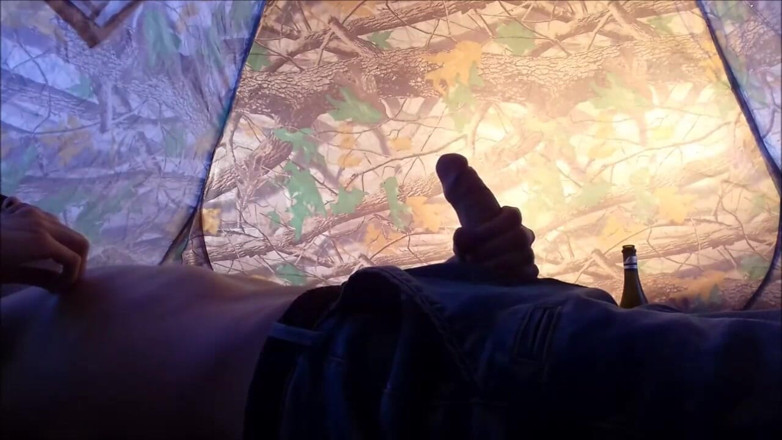 AlexRusFun: Russian teen on camping jerking off his big dick in...