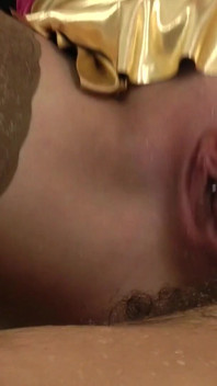 Two lesbian fucks and sucks one huge cock and squirts