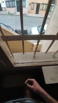 Morning jerk off in the window