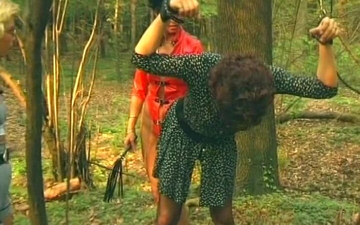 Deutscher hardcore: 숲에서 BDSM을 즐기는 금발 독일 기자