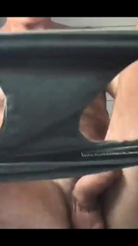 Public Short Clip Showing Guy Boned in Briefs and Stripping Them off for the Fan's Pleasure