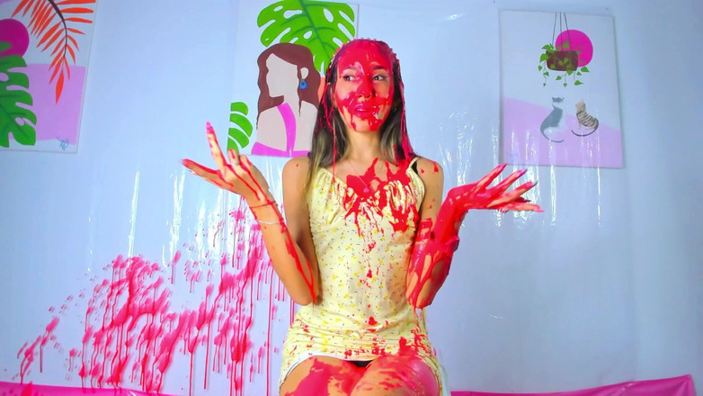 MartinaMagni: Martina's khỏa thân cầu vồng slimes wam