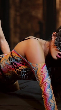 Enjoying a Fit Body in a Dark Alley. Fucking in a Fishnet Suit. He Can't Hold Back and Cums Inside Her
