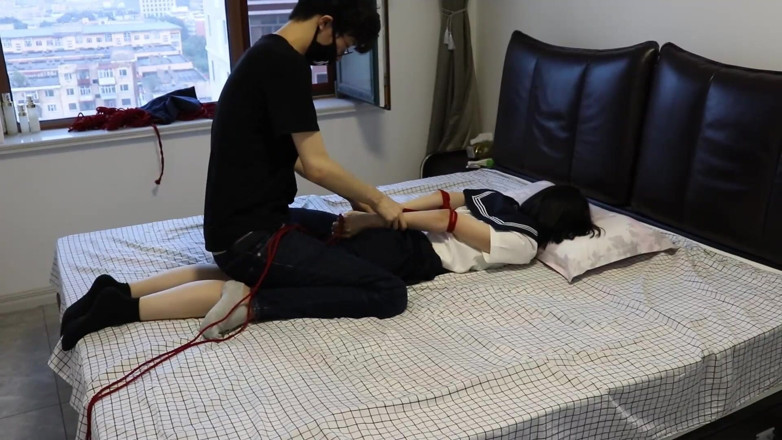Aisan girl bondage: Black Ankle Socks and Bare Feet Versus White Ankle Socks,...