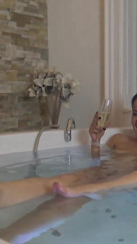 Lezdom Foot Worship in Jacuzzi