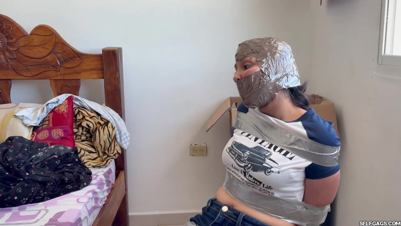 Selfgags Latina Bondage: Fantasizing 18-year-old Taped &amp; Gagged by Masked MILF