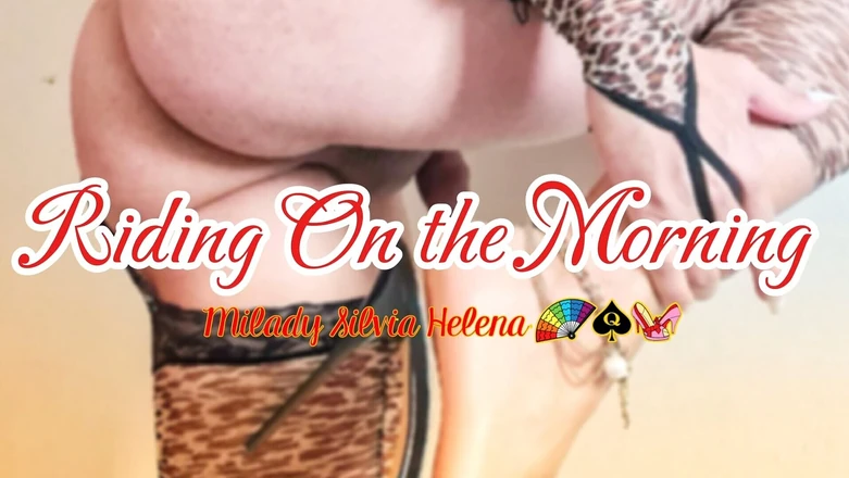Milady Silvia Helena: Reiten mit Leoparden-dessous und High Heels Pantoletten