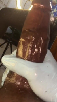 BBC Nursing Student Oil Stretching His Cock for Cum
